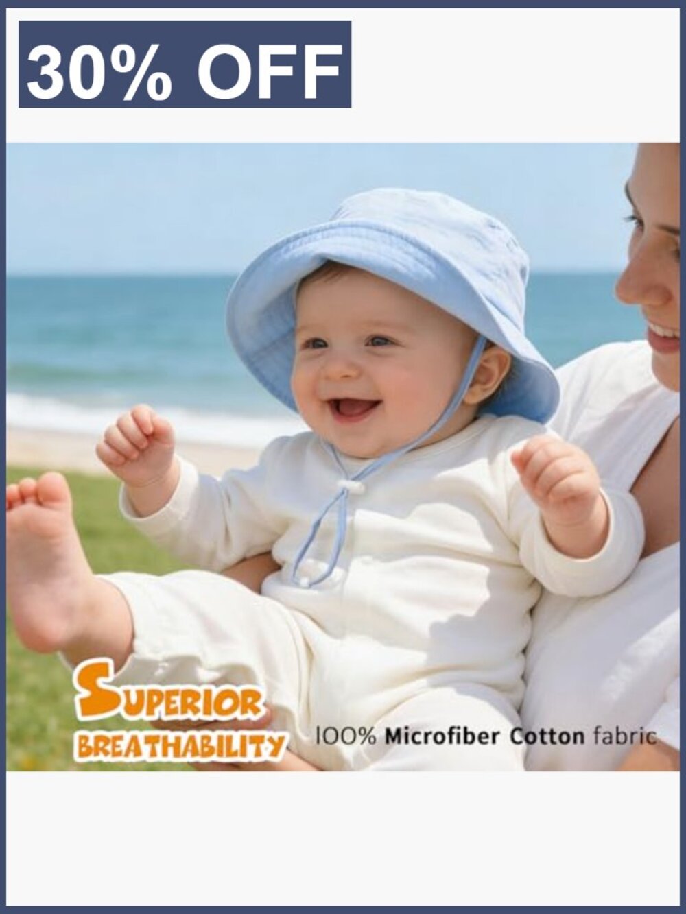 Baby Sun Hat Infant Toddler Summer Cotton Bucket Hat Boys Girls - Picture 2 of 7